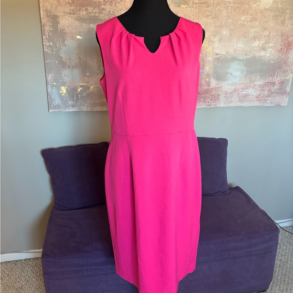 Kasper Pink Sleeveless Sheath Midi Dress Size 8